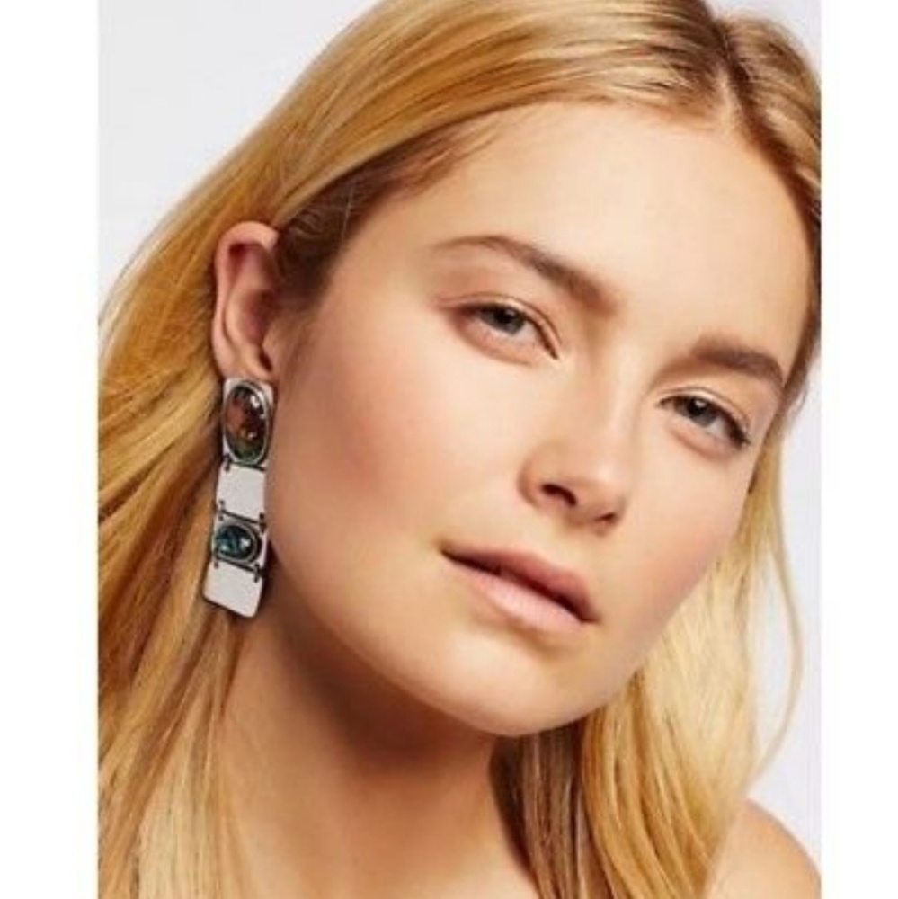 Free People || Sahara Faux Opal Plate Earrings